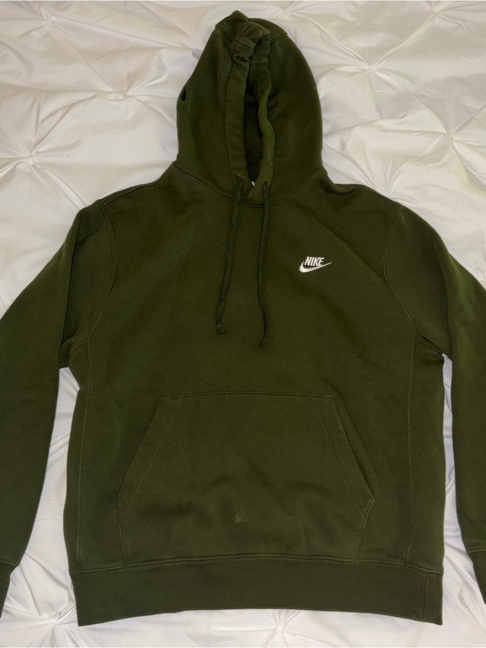 Nike Olive Green Hoodie with White Swoosh